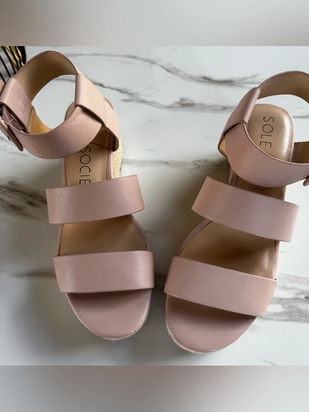Sole Society Blush Platform Espadrille Sandals